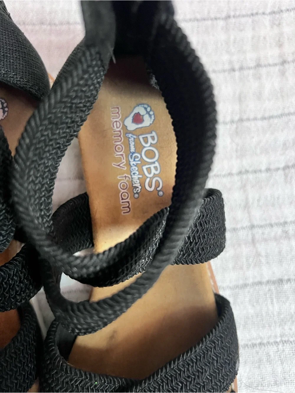 BOBS from Skechers Black Strap Espadrille Sandals